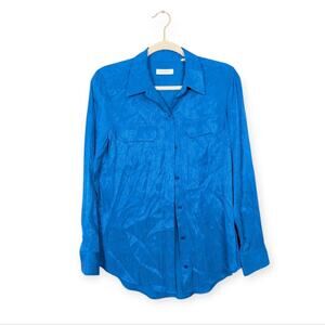 Equipment Femme Women's Blue Viscose Button Down Shirt Size S